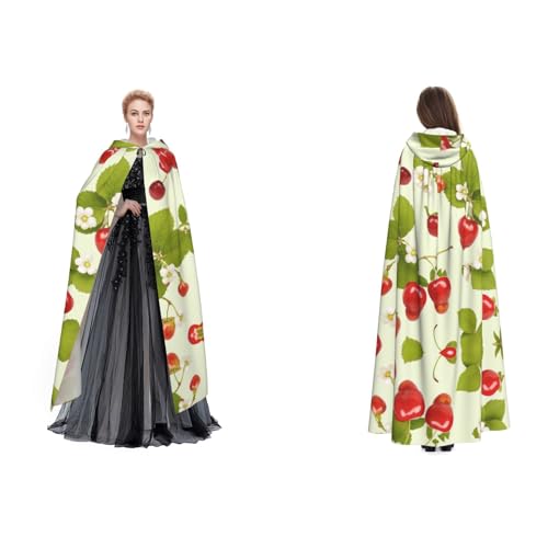 ZWLPNZZD Kapuzenumhang mit Erdbeermuster, lang und bequem, für Halloween, Rollenspiele und mehr, Schwarz, Einheitsgröße ZWLPNZZD Kapuzenumhang mit Erdbeermuster, lang und bequem, für Halloween, Rollenspiele und mehr, Schwarz, Einheitsgröße von ZWLPNZZD