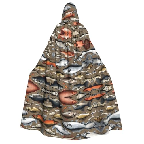 ZWLPNZZD Kapuzenumhang mit Fischköderaufdruck, lang und bequem, für Halloween, Rollenspiele, Party, Cosplay, Herren und Damen ZWLPNZZD Kapuzenumhang mit Fischköderaufdruck, lang und bequem, für Halloween, Rollenspiele, Party, Cosplay, Herren und Damen von ZWLPNZZD