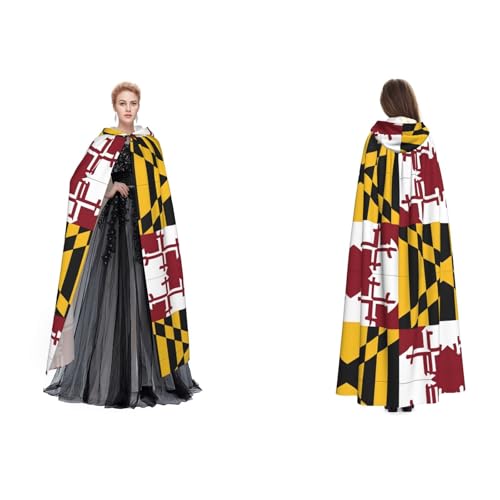 ZWLPNZZD Kapuzenumhang mit Flagge von Maryland, lang und bequem, für Halloween, Rollenspiele und mehr ZWLPNZZD Kapuzenumhang mit Flagge von Maryland, lang und bequem, für Halloween, Rollenspiele und mehr von ZWLPNZZD