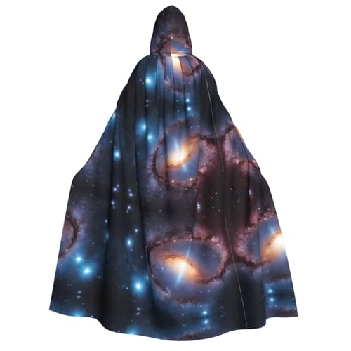 ZWLPNZZD Kapuzenumhang mit Galaxie-Druck, lang und bequem, für Halloween, Rollenspiele, Party, Cosplay, Herren und Damen von ZWLPNZZD