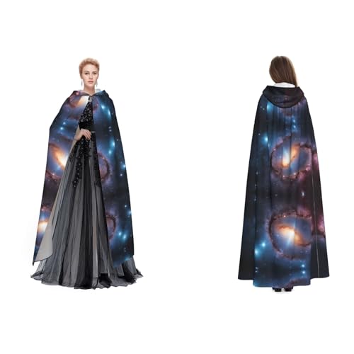 ZWLPNZZD Kapuzenumhang mit Galaxie-Druck, lang und bequem, für Halloween, Rollenspiele und mehr, Schwarz, Einheitsgröße ZWLPNZZD Kapuzenumhang mit Galaxie-Druck, lang und bequem, für Halloween, Rollenspiele und mehr, Schwarz, Einheitsgröße von ZWLPNZZD