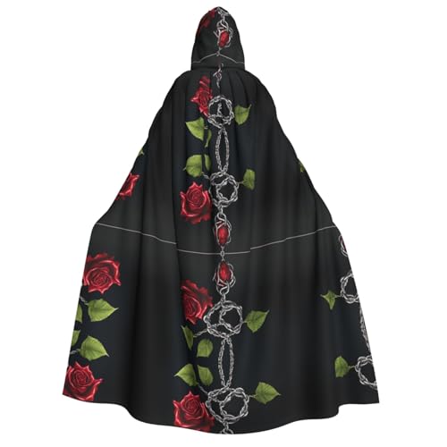 ZWLPNZZD Kapuzenumhang mit Gothic-schwarzen Rosen, lang und bequem, für Halloween, Rollenspiele, Party, Cosplay, Herren und Damen ZWLPNZZD Kapuzenumhang mit Gothic-schwarzen Rosen, lang und bequem, für Halloween, Rollenspiele, Party, Cosplay, Herren und Damen von ZWLPNZZD