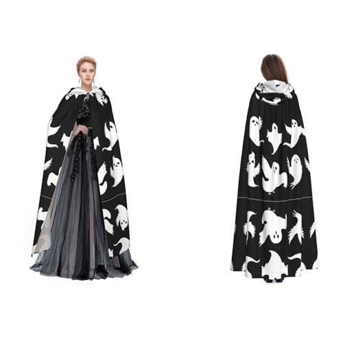 ZWLPNZZD Kapuzenumhang mit Halloween-Gothic-Druck, lang und bequem, für Halloween, Rollenspiele und mehr, Schwarz, Einheitsgröße ZWLPNZZD Kapuzenumhang mit Halloween-Gothic-Druck, lang und bequem, für Halloween, Rollenspiele und mehr, Schwarz, Einheitsgröße von ZWLPNZZD