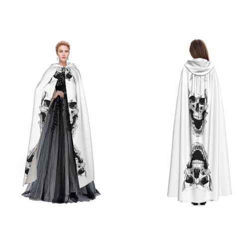 ZWLPNZZD Kapuzenumhang mit Horror-Totenkopf-Druck, lang und bequem, für Halloween, Rollenspiele und mehr, Schwarz, Einheitsgröße ZWLPNZZD Kapuzenumhang mit Horror-Totenkopf-Druck, lang und bequem, für Halloween, Rollenspiele und mehr, Schwarz, Einheitsgröße von ZWLPNZZD