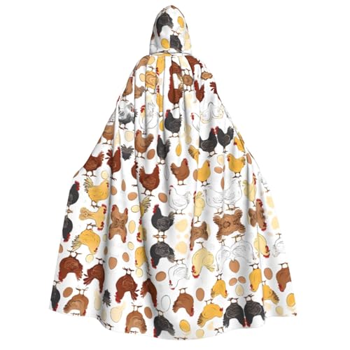 ZWLPNZZD Kapuzenumhang mit Huhnmuster, lang und bequem, für Halloween, Rollenspiele, Party, Cosplay, Herren und Damen ZWLPNZZD Kapuzenumhang mit Huhnmuster, lang und bequem, für Halloween, Rollenspiele, Party, Cosplay, Herren und Damen von ZWLPNZZD