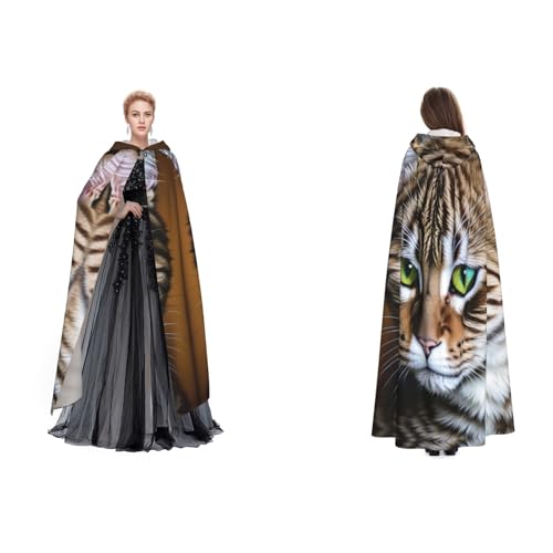 ZWLPNZZD Kapuzenumhang mit Katzendruck, lang und bequem, für Halloween, Rollenspiele und mehr, Schwarz, Einheitsgröße ZWLPNZZD Kapuzenumhang mit Katzendruck, lang und bequem, für Halloween, Rollenspiele und mehr, Schwarz, Einheitsgröße von ZWLPNZZD