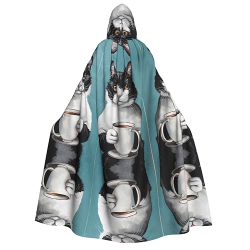 ZWLPNZZD Kapuzenumhang mit Katzenmotiv, lang und bequem, für Halloween, Rollenspiele, Party, Cosplay, Herren und Damen ZWLPNZZD Kapuzenumhang mit Katzenmotiv, lang und bequem, für Halloween, Rollenspiele, Party, Cosplay, Herren und Damen von ZWLPNZZD