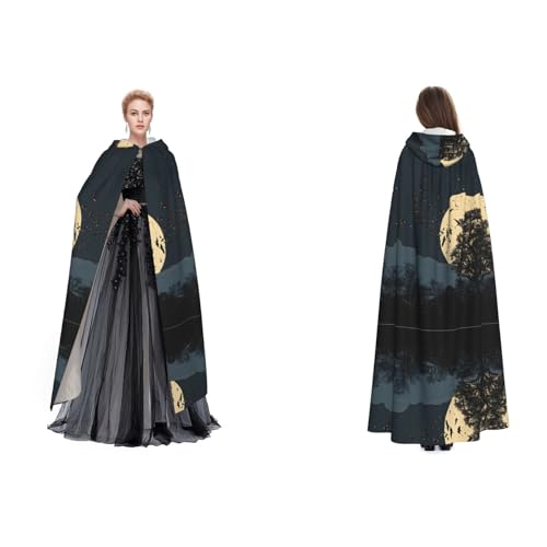 ZWLPNZZD Kapuzenumhang mit Krähenmotiv, lang und bequem für Halloween, Rollenspiele und mehr von ZWLPNZZD