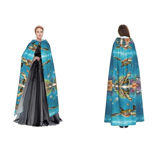 ZWLPNZZD Kapuzenumhang mit Meeresmuschel, Schildkrötenmuster, lang und bequem, für Halloween, Rollenspiele und mehr ZWLPNZZD Kapuzenumhang mit Meeresmuschel, Schildkrötenmuster, lang und bequem, für Halloween, Rollenspiele und mehr von ZWLPNZZD