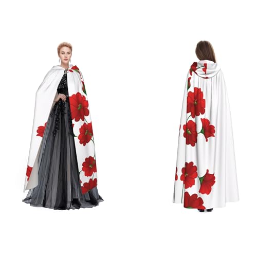 ZWLPNZZD Kapuzenumhang mit Mohnblumen, lebendiger Blütenblätter, lang und bequem, für Halloween, Rollenspiele und mehr ZWLPNZZD Kapuzenumhang mit Mohnblumen, lebendiger Blütenblätter, lang und bequem, für Halloween, Rollenspiele und mehr von ZWLPNZZD