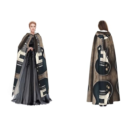 ZWLPNZZD Kapuzenumhang mit Musikgitarre, lang und bequem, für Halloween, Rollenspiele und mehr, Schwarz, Einheitsgröße ZWLPNZZD Kapuzenumhang mit Musikgitarre, lang und bequem, für Halloween, Rollenspiele und mehr, Schwarz, Einheitsgröße von ZWLPNZZD