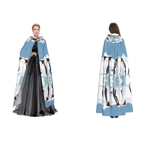 ZWLPNZZD Kapuzenumhang mit Pinguin-Druck, lang und bequem für Halloween, Rollenspiele und mehr ZWLPNZZD Kapuzenumhang mit Pinguin-Druck, lang und bequem für Halloween, Rollenspiele und mehr von ZWLPNZZD