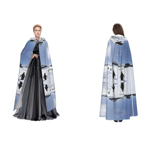 ZWLPNZZD Kapuzenumhang mit Pinguine auf dem Eisberg, lang und bequem für Halloween, Rollenspiele und mehr, Schwarz, Einheitsgr��e ZWLPNZZD Kapuzenumhang mit Pinguine auf dem Eisberg, lang und bequem für Halloween, Rollenspiele und mehr, Schwarz, Einheitsgr��e von ZWLPNZZD