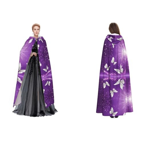 ZWLPNZZD Kapuzenumhang mit Schmetterlings-Aufdruck, lang und bequem, für Halloween, Rollenspiele und mehr, Schwarz, Einheitsgröße ZWLPNZZD Kapuzenumhang mit Schmetterlings-Aufdruck, lang und bequem, für Halloween, Rollenspiele und mehr, Schwarz, Einheitsgröße von ZWLPNZZD