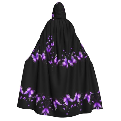 ZWLPNZZD Kapuzenumhang mit Schmetterlingsmotiv, lang und bequem, für Halloween, Rollenspiele, Party, Cosplay, Herren und Damen von ZWLPNZZD