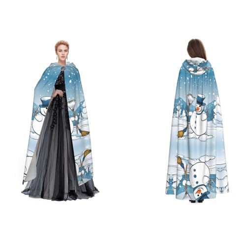 ZWLPNZZD Kapuzenumhang mit Schneemänner-Aufdruck, lang und bequem für Halloween, Rollenspiele und mehr ZWLPNZZD Kapuzenumhang mit Schneemänner-Aufdruck, lang und bequem für Halloween, Rollenspiele und mehr von ZWLPNZZD