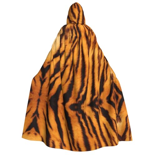 ZWLPNZZD Kapuzenumhang mit Tiger-Streifenmuster, lang und bequem, für Halloween, Rollenspiele, Party, Cosplay, Herren und Damen von ZWLPNZZD