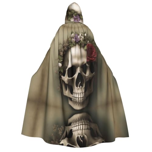 ZWLPNZZD Kapuzenumhang mit Totenkopf-Blumen-Druck, lang und bequem, für Halloween, Rollenspiele, Party, Cosplay, Herren und Damen ZWLPNZZD Kapuzenumhang mit Totenkopf-Blumen-Druck, lang und bequem, für Halloween, Rollenspiele, Party, Cosplay, Herren und Damen von ZWLPNZZD