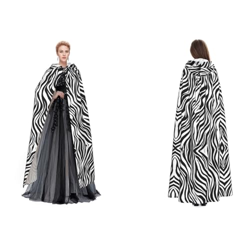 ZWLPNZZD Kapuzenumhang mit Zebramuster, lang und bequem für Halloween, Rollenspiele und mehr ZWLPNZZD Kapuzenumhang mit Zebramuster, lang und bequem für Halloween, Rollenspiele und mehr von ZWLPNZZD