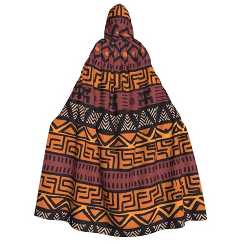 ZWLPNZZD Kapuzenumhang mit afrikanischem Schlammtuch, Tribal-Druck, lang und bequem, für Halloween, Rollenspiele, Party, Cosplay, Herren und Damen von ZWLPNZZD