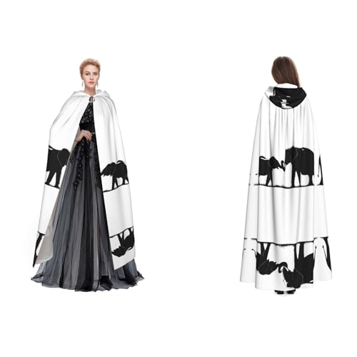 ZWLPNZZD Kapuzenumhang mit altem Elefant und jungem Elefant, lang und bequem, für Halloween, Rollenspiele und mehr, Schwarz, Einheitsgr��e ZWLPNZZD Kapuzenumhang mit altem Elefant und jungem Elefant, lang und bequem, für Halloween, Rollenspiele und mehr, Schwarz, Einheitsgr��e von ZWLPNZZD