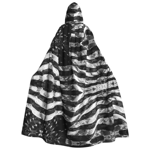 ZWLPNZZD Kapuzenumhang mit amerikanischer Flagge, lang und bequem, für Halloween, Rollenspiele, Party, Cosplay, Herren und Damen von ZWLPNZZD