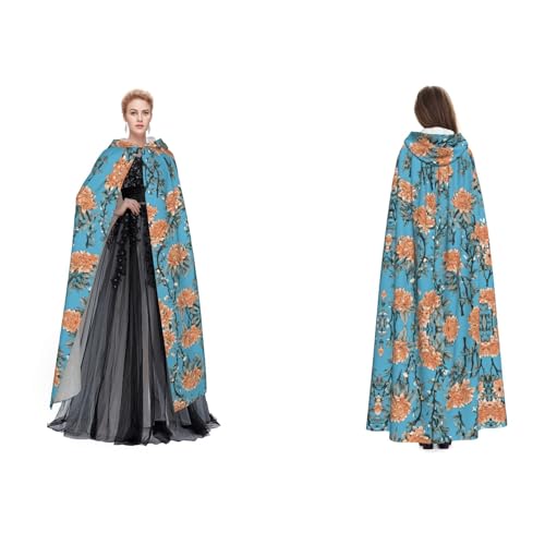 ZWLPNZZD Kapuzenumhang mit floralem Hintergrund, lang und bequem für Halloween, Rollenspiele und mehr ZWLPNZZD Kapuzenumhang mit floralem Hintergrund, lang und bequem für Halloween, Rollenspiele und mehr von ZWLPNZZD