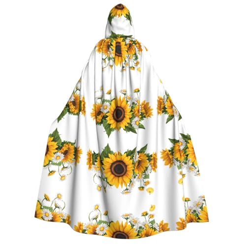ZWLPNZZD Kapuzenumhang mit gelben Sonnenblumen und weißen Blumen, lang und bequem, für Halloween, Rollenspiele, Party, Cosplay, Herren und Damen ZWLPNZZD Kapuzenumhang mit gelben Sonnenblumen und weißen Blumen, lang und bequem, für Halloween, Rollenspiele, Party, Cosplay, Herren und Damen von ZWLPNZZD