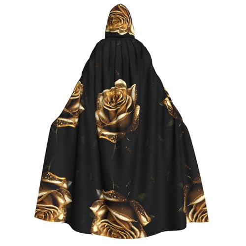 ZWLPNZZD Kapuzenumhang mit goldener Rose, lang und bequem, für Halloween, Rollenspiele, Party, Cosplay, Herren und Damen ZWLPNZZD Kapuzenumhang mit goldener Rose, lang und bequem, für Halloween, Rollenspiele, Party, Cosplay, Herren und Damen von ZWLPNZZD
