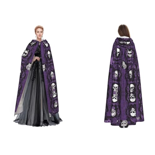 ZWLPNZZD Kapuzenumhang mit gruseligem Gothic-Aufdruck, lang und bequem, für Halloween, Rollenspiele und mehr ZWLPNZZD Kapuzenumhang mit gruseligem Gothic-Aufdruck, lang und bequem, für Halloween, Rollenspiele und mehr von ZWLPNZZD