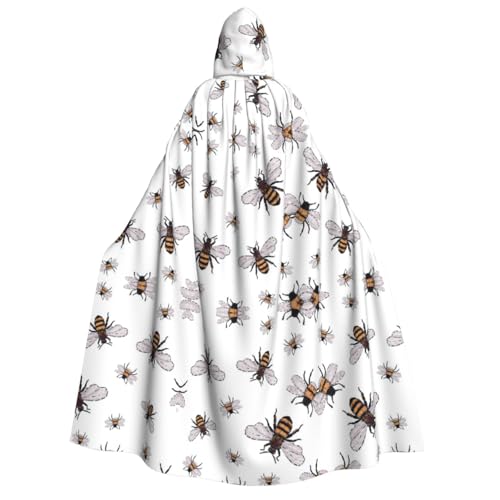 ZWLPNZZD Kapuzenumhang mit lustigem Bienen-Druck, lang und bequem, für Halloween, Rollenspiele, Party, Cosplay, Herren und Damen ZWLPNZZD Kapuzenumhang mit lustigem Bienen-Druck, lang und bequem, für Halloween, Rollenspiele, Party, Cosplay, Herren und Damen von ZWLPNZZD