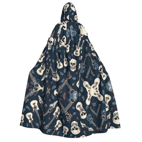 ZWLPNZZD Kapuzenumhang mit mexikanischem Totenkopf-Druck, lang und bequem, für Halloween, Rollenspiele, Party, Cosplay, Herren und Damen von ZWLPNZZD