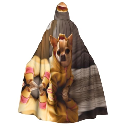 ZWLPNZZD Kapuzenumhang mit niedlichem depressivem Chihuahua-Muster, lang und bequem, für Halloween, Rollenspiele, Party, Cosplay, Herren und Damen ZWLPNZZD Kapuzenumhang mit niedlichem depressivem Chihuahua-Muster, lang und bequem, für Halloween, Rollenspiele, Party, Cosplay, Herren und Damen von ZWLPNZZD