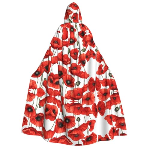 ZWLPNZZD Kapuzenumhang mit rotem Mohnblumen-Druck, lang und bequem, für Halloween, Rollenspiele, Party, Cosplay, Herren und Damen ZWLPNZZD Kapuzenumhang mit rotem Mohnblumen-Druck, lang und bequem, für Halloween, Rollenspiele, Party, Cosplay, Herren und Damen von ZWLPNZZD