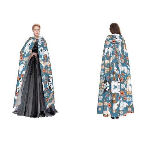 ZWLPNZZD Kapuzenumhang mit süßem Basset Hound mit Blumenmuster, lang und bequem, für Halloween, Rollenspiele und mehr ZWLPNZZD Kapuzenumhang mit süßem Basset Hound mit Blumenmuster, lang und bequem, für Halloween, Rollenspiele und mehr von ZWLPNZZD
