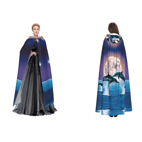 ZWLPNZZD Kapuzenumhang mit süßem Delfin-Druck, lang und bequem für Halloween, Rollenspiele und mehr ZWLPNZZD Kapuzenumhang mit süßem Delfin-Druck, lang und bequem für Halloween, Rollenspiele und mehr von ZWLPNZZD