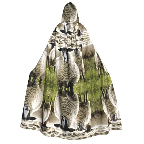 ZWLPNZZD Kapuzenumhang mit süßem Schaf, lang, bequem, für Halloween, Rollenspiele, Party, Cosplay, für Herren und Damen von ZWLPNZZD