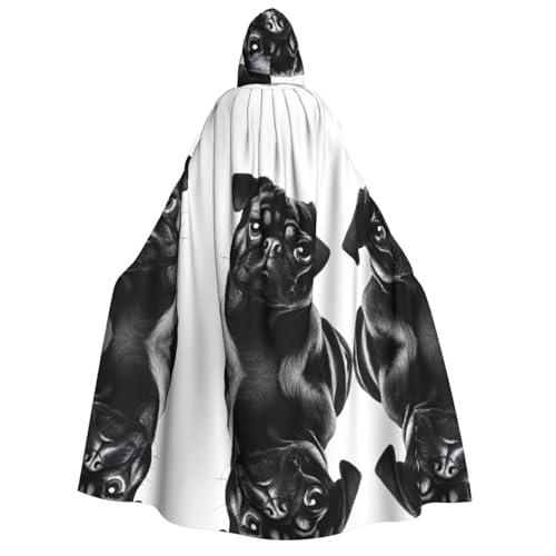 ZWLPNZZD Kapuzenumhang mit süßem schwarzem Mops, lang und bequem, für Halloween, Rollenspiele, Party, Cosplay, Herren und Damen ZWLPNZZD Kapuzenumhang mit süßem schwarzem Mops, lang und bequem, für Halloween, Rollenspiele, Party, Cosplay, Herren und Damen von ZWLPNZZD