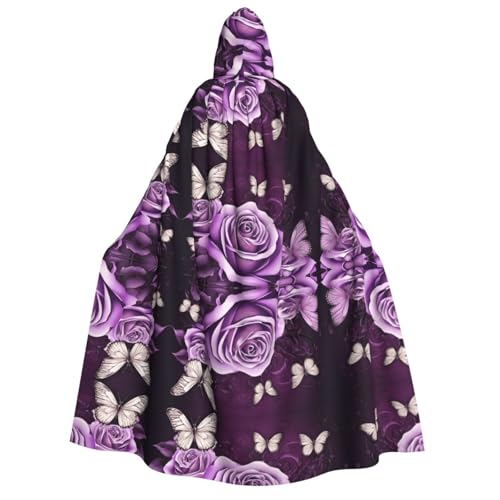 ZWLPNZZD Kapuzenumhang mit violettem Schmetterling, lang und bequem, für Halloween, Rollenspiele, Party, Cosplay, Herren und Damen ZWLPNZZD Kapuzenumhang mit violettem Schmetterling, lang und bequem, für Halloween, Rollenspiele, Party, Cosplay, Herren und Damen von ZWLPNZZD