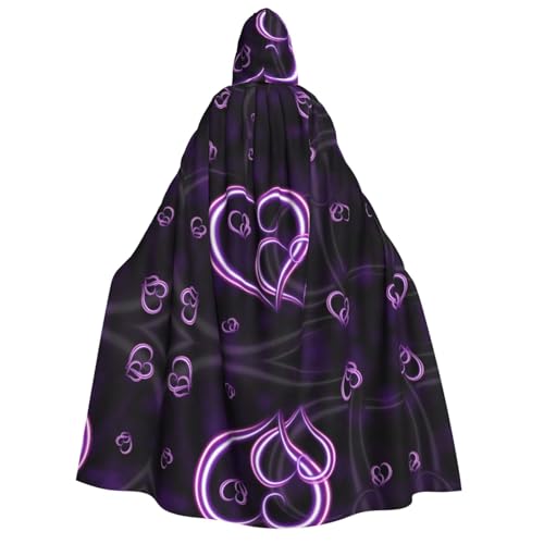 ZWLPNZZD Kapuzenumhang mit violetten Herzen, lang und bequem, für Halloween, Rollenspiele, Party, Cosplay, Herren und Damen ZWLPNZZD Kapuzenumhang mit violetten Herzen, lang und bequem, für Halloween, Rollenspiele, Party, Cosplay, Herren und Damen von ZWLPNZZD