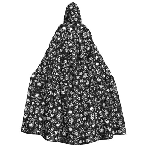 ZWLPNZZD Kapuzenumhang mit weißem Punk-Totenkopf-Druck, lang und bequem, für Halloween, Rollenspiele, Party, Cosplay, Herren und Damen ZWLPNZZD Kapuzenumhang mit weißem Punk-Totenkopf-Druck, lang und bequem, für Halloween, Rollenspiele, Party, Cosplay, Herren und Damen von ZWLPNZZD
