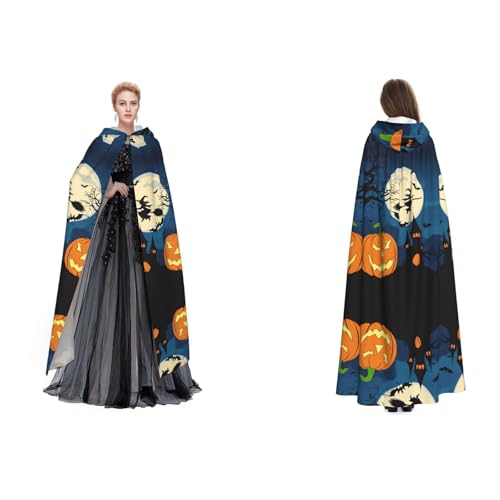 ZWLPNZZD Kürbis Halloween Print Kapuzenumhang lang und bequem für Halloween, Rollenspiele und mehr ZWLPNZZD Kürbis Halloween Print Kapuzenumhang lang und bequem für Halloween, Rollenspiele und mehr von ZWLPNZZD