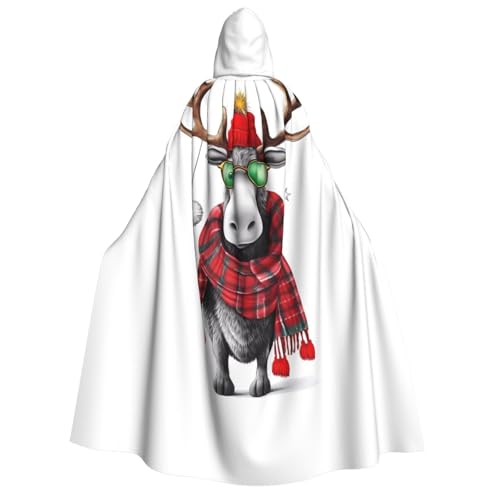 ZWLPNZZD Lustiger Weihnachts-Melch-Druck, Kapuzenumhang, lang und bequem, für Halloween, Rollenspiele, Party, Cosplay, Herren und Damen von ZWLPNZZD