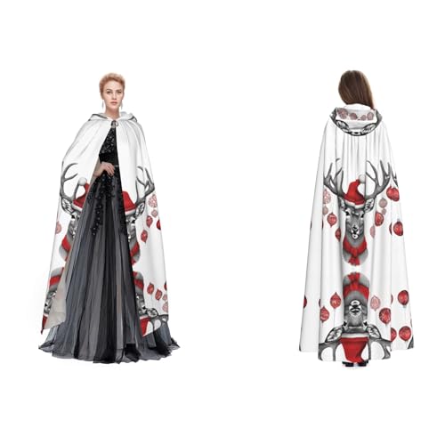 ZWLPNZZD Lustiger Weihnachtsumhang mit Elch-Druck, lang und bequem für Halloween, Rollenspiele und mehr ZWLPNZZD Lustiger Weihnachtsumhang mit Elch-Druck, lang und bequem für Halloween, Rollenspiele und mehr von ZWLPNZZD