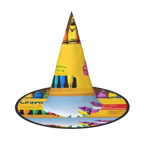 ZWLPNZZD Niedliche Buntstifte, bedruckter faltbarer Halloween-Hut, Urlaub, Kostüm, Kappe, Cosplay, Party, Hexenhüte, 2 Stück ZWLPNZZD Niedliche Buntstifte, bedruckter faltbarer Halloween-Hut, Urlaub, Kostüm, Kappe, Cosplay, Party, Hexenhüte, 2 Stück von ZWLPNZZD
