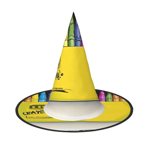 ZWLPNZZD Niedliche Buntstifte, bedruckter faltbarer Halloween-Hut, Urlaub, Kostüm, Kappe, Cosplay, Party, Hexenhüte, 2 Stück von ZWLPNZZD