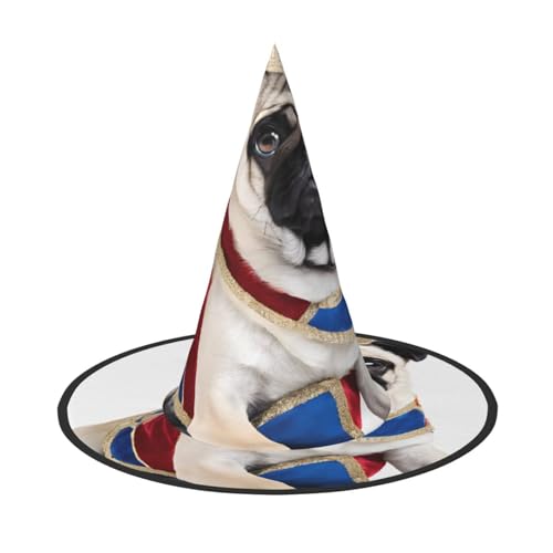 ZWLPNZZD Niedlicher Hund, bedruckter faltbarer Halloween-Hut, Urlaub, Kostüm, Kappe, Cosplay, Party, Hexenhüte, 3 Stück von ZWLPNZZD