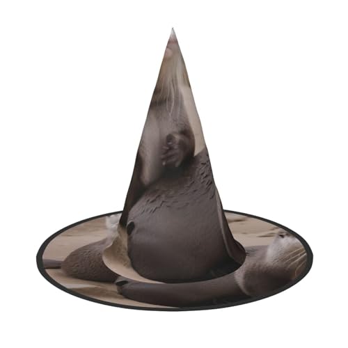 ZWLPNZZD Niedlicher Otterhut, bedruckt, faltbar, Halloween, Urlaub, Kostüm, Kappe, Cosplay, Party, Hexenhüte, 3 Stück von ZWLPNZZD