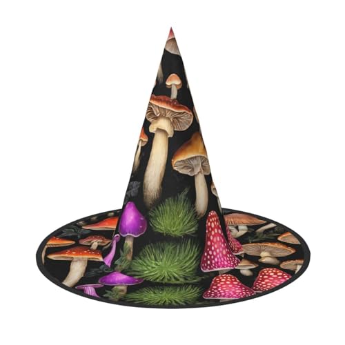 ZWLPNZZD Pilz-Hut, bedruckt, faltbar, Halloween, Urlaub, Kostüm, Kappe, Cosplay, Party, Hexenhüte, 2 Stück von ZWLPNZZD