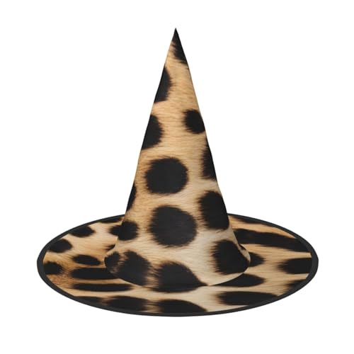 ZWLPNZZD Roher Leopardenmuster, bedruckter, faltbarer Halloween-Hut, Urlaub, Kostüm, Kappe, Cosplay, Party, Hexenhüte, 3 Stück von ZWLPNZZD